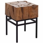 ΒΟΗΘΗΤΙΚΟ ΤΡΑΠΕΖΑΚΙ PIEN HM9353 ΑΠΟ ΜΑΣΙΦ ΞΥΛΟ ΤEAK ΦΥΣΙΚΟ 38X38X55Y ΕΚ.