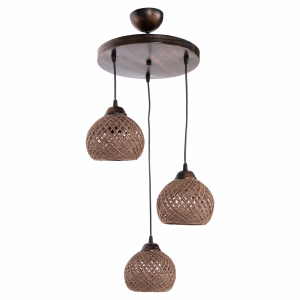 ΦΩΤΙΣΤΙΚΟ ΟΡΟΦΗΣ ΕΣΩΤΕΡΙΚΟΥ ΧΩΡΟΥ ΚΡΕΜΑΣΤΟ HM7359.01 ΑΠΟ ΜΕΤΑΛΛΟ & ΣΧΟΙΝΙ ΣΚΟΥΡΟ ΜΠΕΖ 32x32x80Υ εκ.