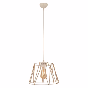 ΦΩΤΙΣΤΙΚΟ ΟΡΟΦΗΣ ΜΕΤΑΛΛΙΚΟ ΛΕΥΚΟ ΜΕ ΣΧΟΙΝΙ ΜΠΕΖ HM7566.03 Φ30x81Υ εκ.