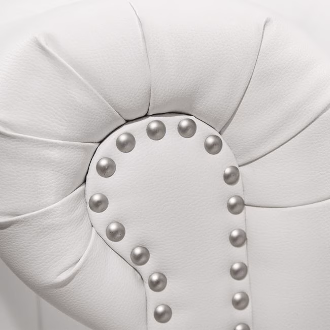 ΚΑΝΑΠΕΣ 2ΘΕΣΙΟΣ T.CHESTERFIELD HM3010.02 ΤΕΧΝΟΔΕΡΜΑ ΛΕΥΚΟ ΜΑΤ 155x90x73 εκ. - Image 4