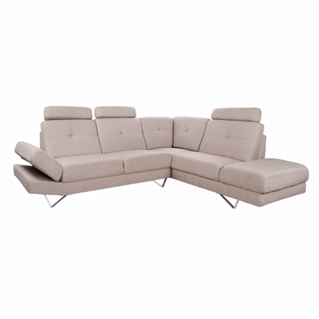 ΚΑΝΑΠΕΣ CALYPSO ΔΕΞΙΑ ΓΩΝΙΑ HM3018.01R ΜΠΕΖ ΧΡΩΜΑ 280x210x100 εκ. - Image 3