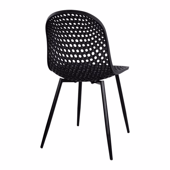 ΚΑΡΕΚΛΑ ΠΟΛΥΠΡΟΠΥΛΕΝΙΟΥ MILANA HM8512.02 ΜΑΥΡΗ ΜΕ ΜΕΤΑΛΛΙΚΑ ΠΟΔΙΑ 45x51x84 εκ - Image 3