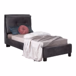 ΚΡΕΒΑΤΙ RILEY 90x200 εκ. ΜΕ ΥΦΑΣΜΑ ΒΕΛΟΥΔΟ ΓΚΡΙ HM561.01