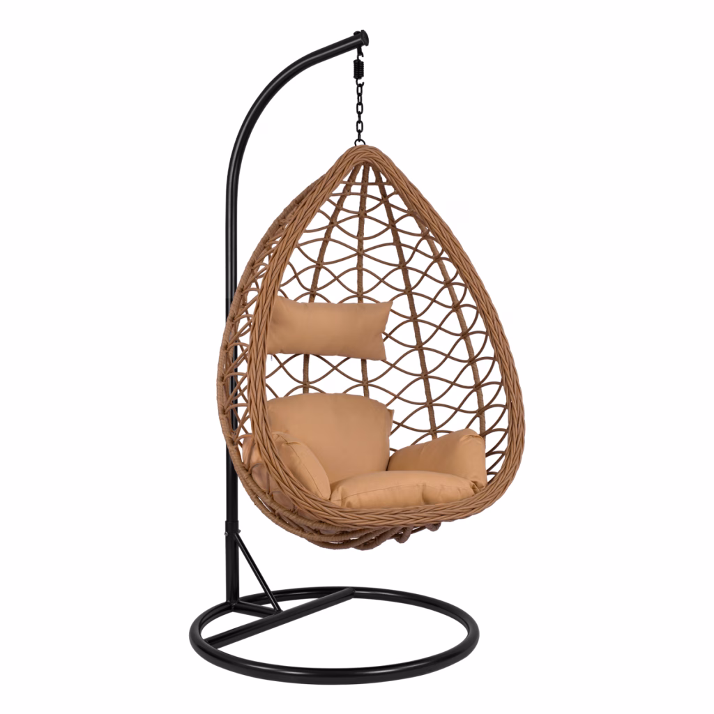 ΚΡΕΜΑΣΤΗ ΠΟΛΥΘΡΟΝΑ ΦΩΛΙΑ CATALINA HM5677.01 ΜΕ ΜΠΕΖ WICKER & ΜΑΞΙΛΑΡΙΑ Φ95Χ195Υ εκ.