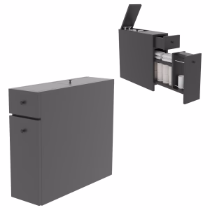 ΝΤΟΥΛΑΠΙ ΜΠΑΝΙΟΥ ΑΝΘΡΑΚΙ ΜΕΛΑΜΙΝΗ 19x60x55Υεκ.HM9424.01