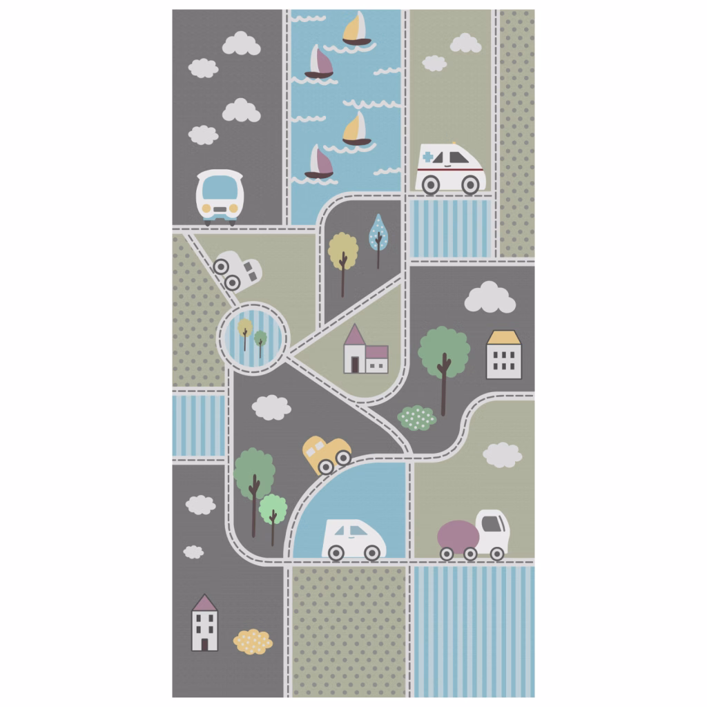 ΠΑΙΔΙΚΟ ΧΑΛΙ ΜΕ ΚΡΟΣΙΑ ΣΕΙΡΑ KIDDER HM7678.16 ΓΚΡΙ-ΓΑΛΑΖΙΟ-ΠΡΑΣΙΝΟ 80Χ150 εκ.