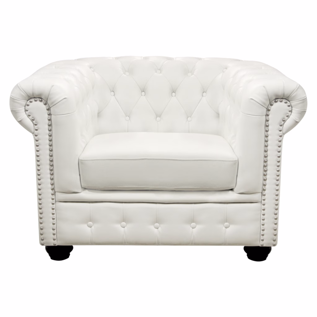 ΠΟΛΥΘΡΟΝΑ T.CHESTERFIELD POLINA HM3011.02 PU ΛΕΥΚΟ ΜΑΤ 110x90x73Y εκ.