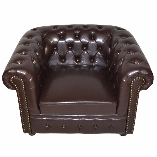 ΠΟΛΥΘΡΟΝΑ T.CHESTERFIELD POLINA HM3011.01 PU ΣΚΟΥΡΟ ΚΑΦΕ 110x90x73Yεκ. - Image 3