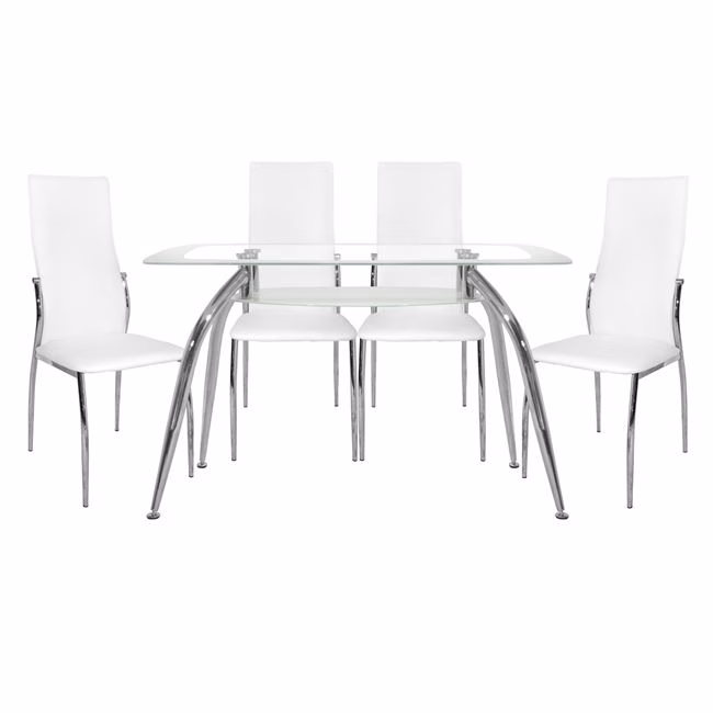 ΣΕΤ ΤΡΑΠΕΖΑΡΙΑ 5 ΤΜΧ ΤΡΑΠΕΖΙ NORRIS 120Χ75-KIM ΛΕΥΚΕΣ HM10060.01