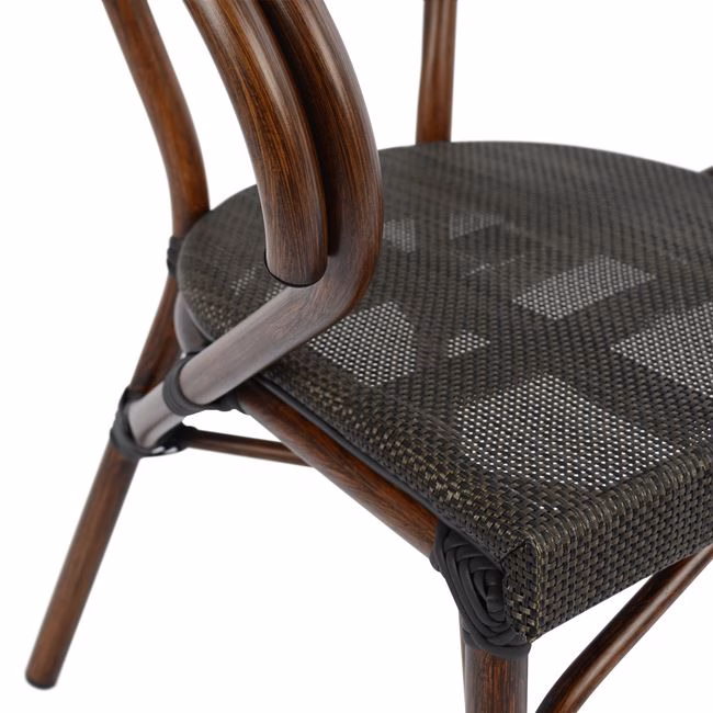 ΣΕΤ ΤΡΑΠΕΖΑΡΙΑ 5ΤΜΧ 140X80 & 4 ΠΟΛΥΘΡΟΝΕΣ BAMBOO LOOK ΚΑΦΕ - Image 5