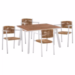 ΣΕΤ ΤΡΑΠΕΖΑΡΙΑ 5ΤΜΧ ΜΕ ΤΡΑΠΕΖΙ POLYWOOD 120Χ80 & ΠΟΛΥΘΡΟΝΕΣ ΛΕΥΚΕΣ HM11427