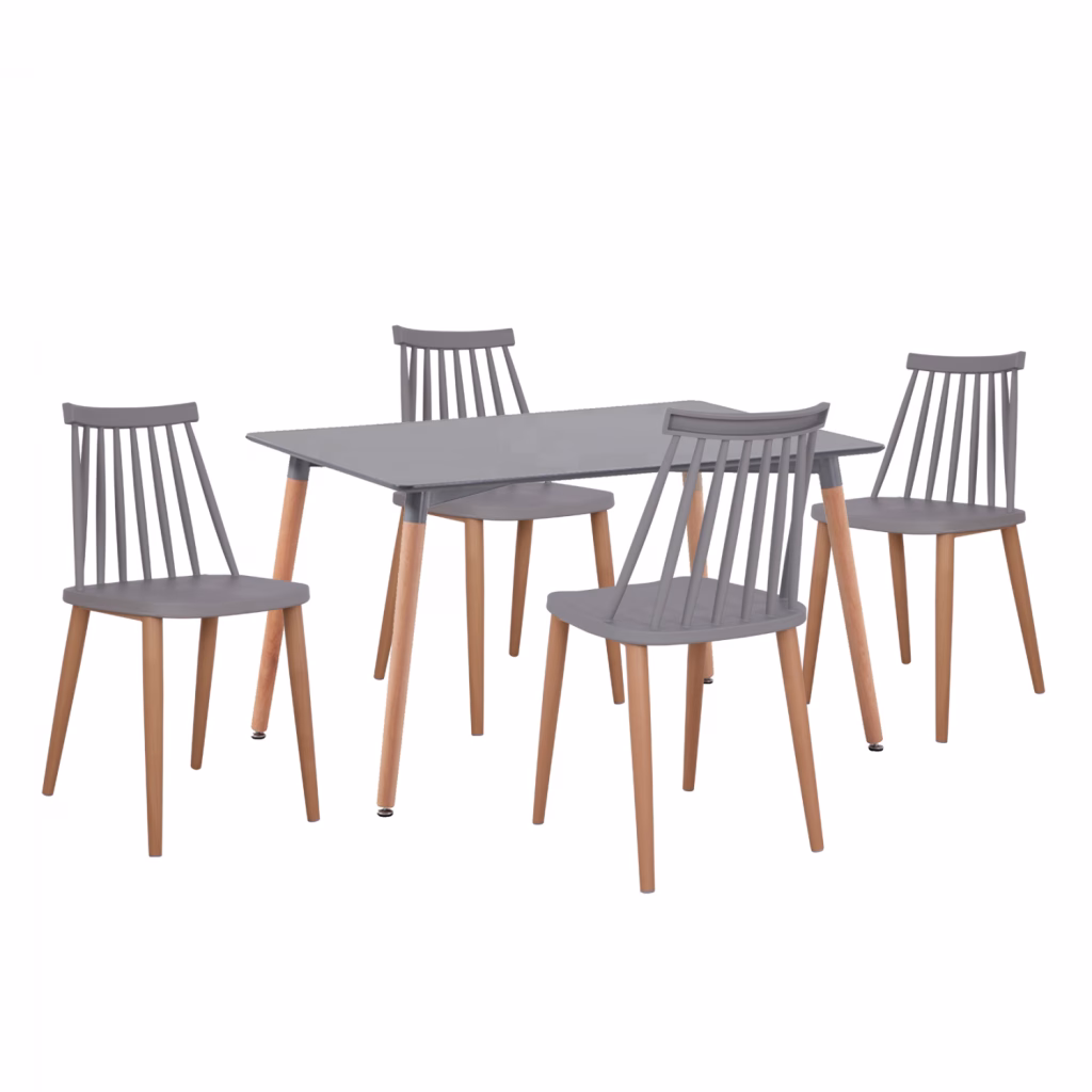 ΣΕΤ ΤΡΑΠΕΖΑΡΙΑΣ 5 ΤΜΧ ΤΡΑΠΕΖΙ MINIMAL ΜΕ ΚΑΡΕΚΛΕΣ VANESSA ΓΚΡΙ HM11327.10 120x80x73 cm