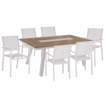 ΣΕΤ ΤΡΑΠΕΖΑΡΙΑΣ 7ΤΜΧ ΤΡΑΠ POLYWOOD 200Χ100 & ΠΟΛ ΜΕΤΑΛΛΙΚΗ TEXTLINE ΛΕΥΚΟ HM11838