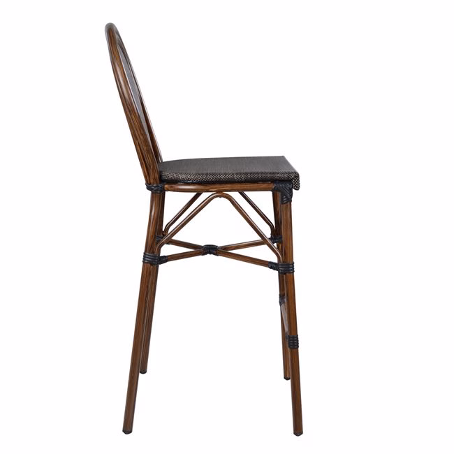 ΣΚΑΜΠΩ ΑΛΟΥΜΙΝΙΟΥ GIDEON BAMBOO LOOK ΚΑΦΕ ΜΕ TEXTLINE HM5059 47x61x115 εκ - Image 3