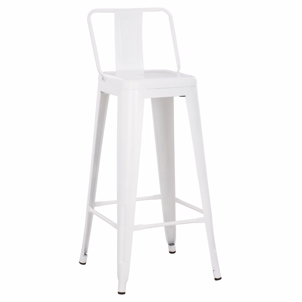 ΣΚΑΜΠΟ BAR ΜΕΤΑΛΛΙΚΟ MELITA ME ΠΛΑΤΗ ΛΕΥΚΟ ΜΑΤ HM8643.21 43Χ43Χ100εκ.