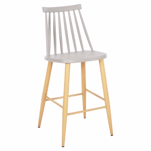 ΣΚΑΜΠΟ ΜΠΑΡ ΜΕΣ.ΥΨΟΥΣ VANESSA HM9300.10 ΠΟΛΥΠΡΟΠ. ΓΚΡΙ & ΜΕΤΑΛΛΟ ΦΥΣΙΚΟ 45x48x96Υεκ.