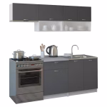 ΣΥΝΘΕΣΗ ΚΟΥΖΙΝΑΣ RODNEY ΜΕΛΑΜΙΝΗ ΓΚΡΙ ΜΕ ΠΑΓΚΟ ΛΕΥΚΟ HM2442.10 200x46-29,2εκ.