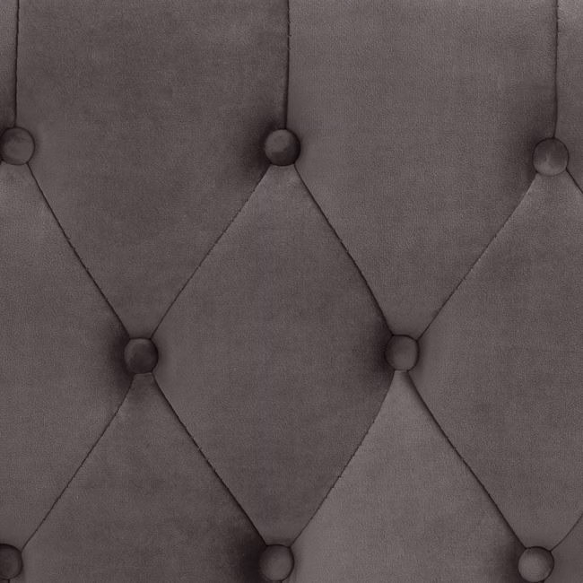 ΤΑΜΠΟΥΡΕ T.CHESTERFIELD EMMA HM226.10 ΓΚΡΙ ΒΕΛΟΥΔΟ-ΠΟΔΙΑ ΣΕ ΣΚΟΥΡΟ ΚΑΦΕ 78x46x40Yεκ - Image 5