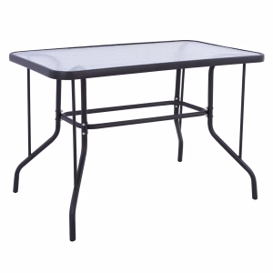 ΤΡΑΠΕΖΙ ADAM HM5020.01 ΜΕΤΑΛΛΙΚΟ ΣΚΟΥΡΟ ΓΚΡΙ ΜΕ ΓΥΑΛΙΝΗ ΕΠΙΦΑΝΕΙΑ 110Χ60Χ71Υεκ.