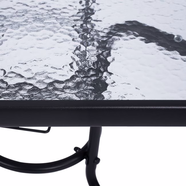 ΤΡΑΠΕΖΙ ΕΞΩΤ.ΧΩΡΟΥ FIGO HM5036.01 ΜΕΤΑΛΛΟ ΓΚΡΙ- ΓΥΑΛΙΝΗ ΕΠΙΦΑΝΕΙΑ 70Χ70Χ72Υεκ - Image 4