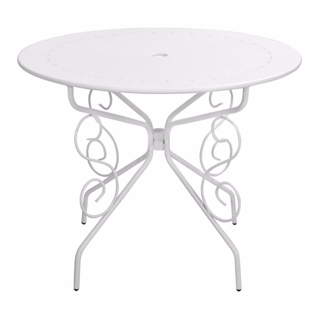 ΤΡΑΠΕΖΙ ΜΕΤΑΛΛΙΚΟ AMORE Φ95 ΑΣΠΡΟ HM5009.02 - Image 3