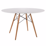 ΤΡΑΠΕΖΙ MINIMAL ΣΤΡΟΓΓΥΛΟ HM8454.01 MDF ΣΕ ΛΕΥΚΟ-ΠΟΔΙΑ ΟΞΙΑΣ ΣΕ ΦΥΣΙΚΟ Φ120Χ75Υεκ.