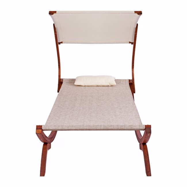 ΞΑΠΛΩΣΤΡΑ ΠΑΡΑΛΙΑΣ ΞΥΛΙΝΗ ΚΑΡΥΔΙ-ΜΠΕΖ ΜΕ ΣΚΙΑΣΤΡΟ COLBY HM5671.02 105X221X162Υ εκ. - Image 3