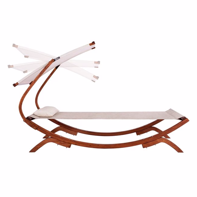 ΞΑΠΛΩΣΤΡΑ ΠΑΡΑΛΙΑΣ ΞΥΛΙΝΗ ΚΑΡΥΔΙ-ΜΠΕΖ ΜΕ ΣΚΙΑΣΤΡΟ COLBY HM5671.02 105X221X162Υ εκ. - Image 4